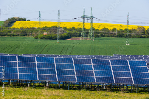 Solar Power Station (Fotovoltaic station) on the field in Europe