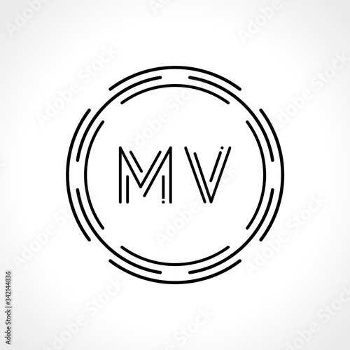 Initial MV letter Logo Design vector Template. Abstract Letter MV logo Design