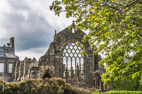 Detail of Holyrood Abbey Church ruins, Edinburgh, Scotland