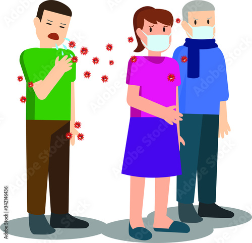 Patient of corona virus spreading the virus by coughing to other healthy peoples