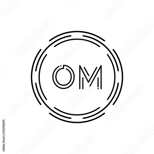 Initial Monogram Letter OM Logo Design Vector Template. Digital Technology OM Letter Logo Design