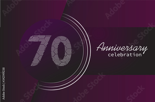 70 years anniversary celebration logo vector template design 