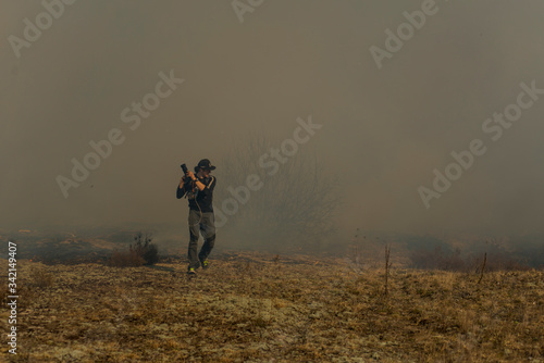 Photographer in Massive Wild Bushfire in Ukraine © SinCabeza