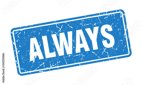 always stamp. always vintage blue label. Sign