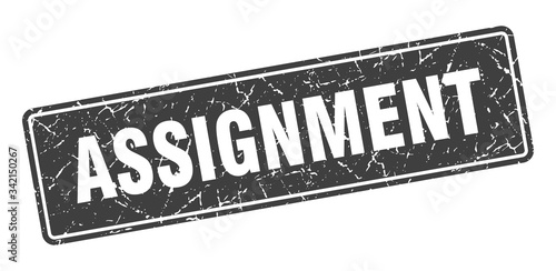 assignment stamp. assignment vintage black label. Sign