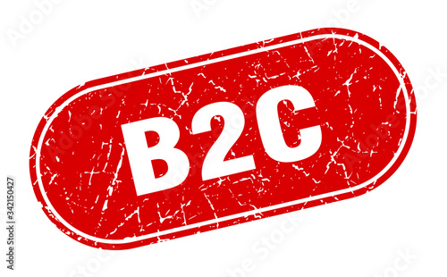 b2c sign. b2c grunge red stamp. Label