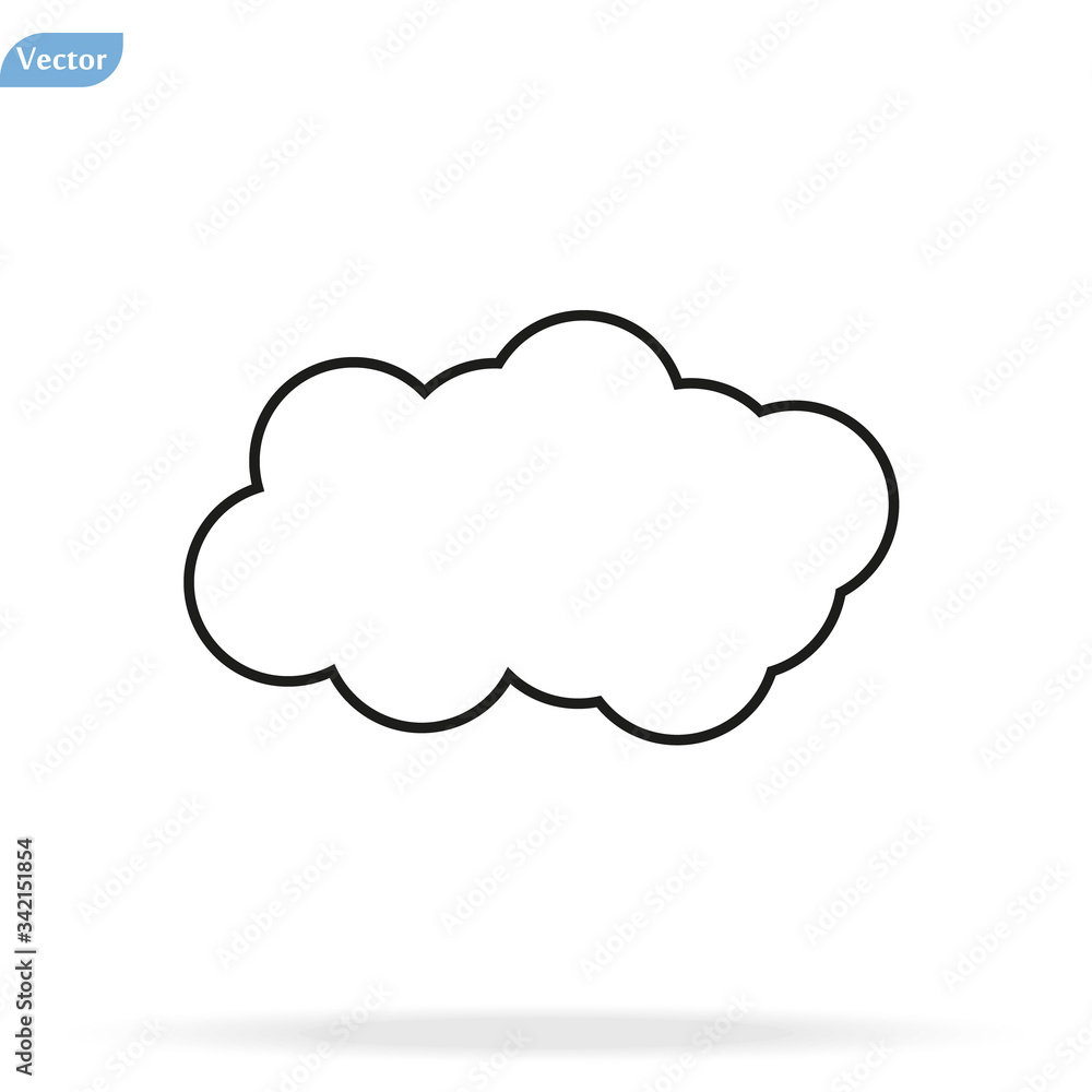 Cloud Icon, Cloud icon vector, in trendy flat style isolated on white background. Cloud icon image, Cloud icon illustration Cloud Icon, Cloud icon vector, in trendy flat style isolated on white background. Cloud icon image, Cloud icon illustration
