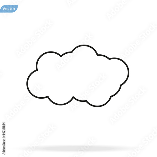 Cloud Icon, Cloud icon vector, in trendy flat style isolated on white background. Cloud icon image, Cloud icon illustration
