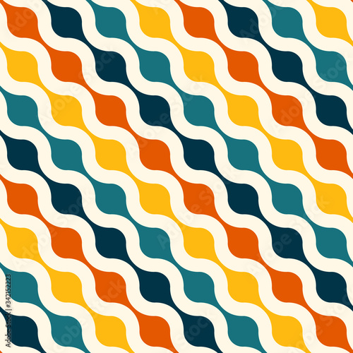 Retro seamless pattern - colorful nostalgic background design