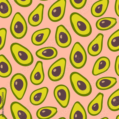 Avocado pattern - seamless print design - healthy food background