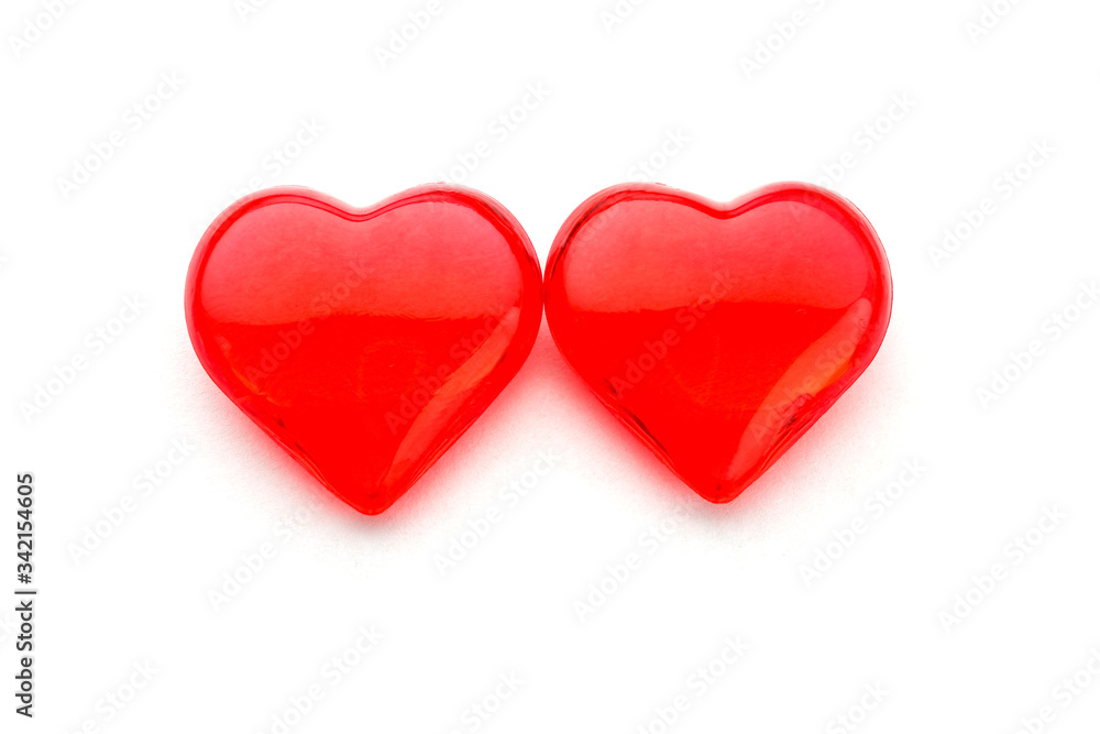 glass heart on a white background isolate