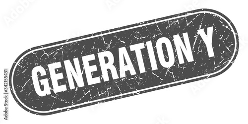 generation y sign. generation y grunge black stamp. Label