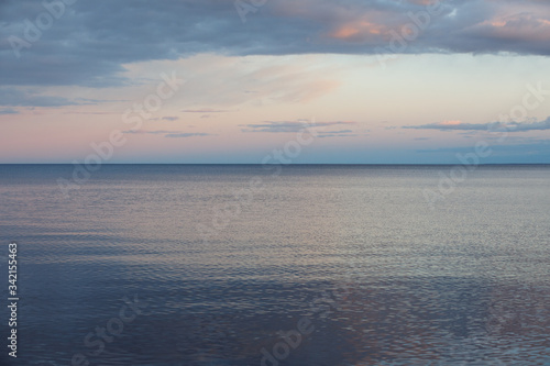 Peaceful calm water landscape  with a calm flat surface