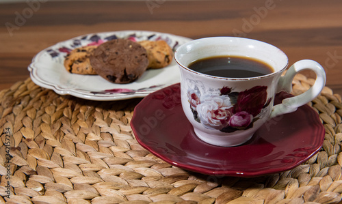 stay at home with cookie and coffee