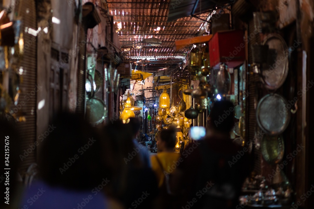 View of the historical Souk of Marrakech