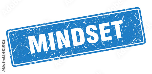 mindset stamp. mindset vintage blue label. Sign