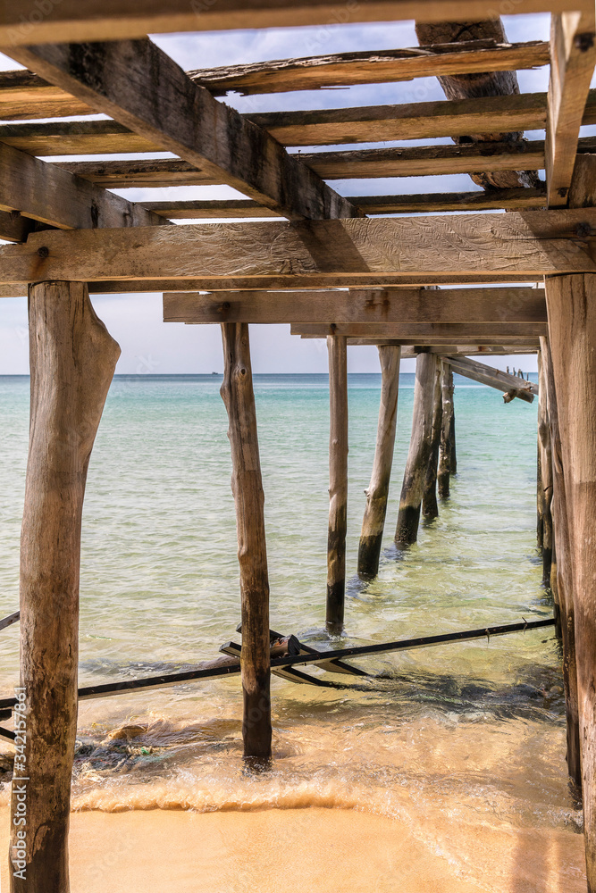 Old wood pier , Sunset beach, koh rong samloem island, sihanoukville, Cambodia.
Old wood pier , Sunset beach, koh rong samloem island, sihanoukville, Cambodia.