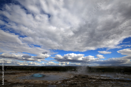 Geysir / Iceland - August 25, 2017: Strokkur geysir eruption near Golden Circle, Iceland © PaoloGiovanni