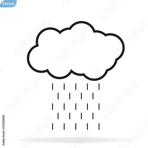 Rain. Single flat icon on white background. Vector illustration.