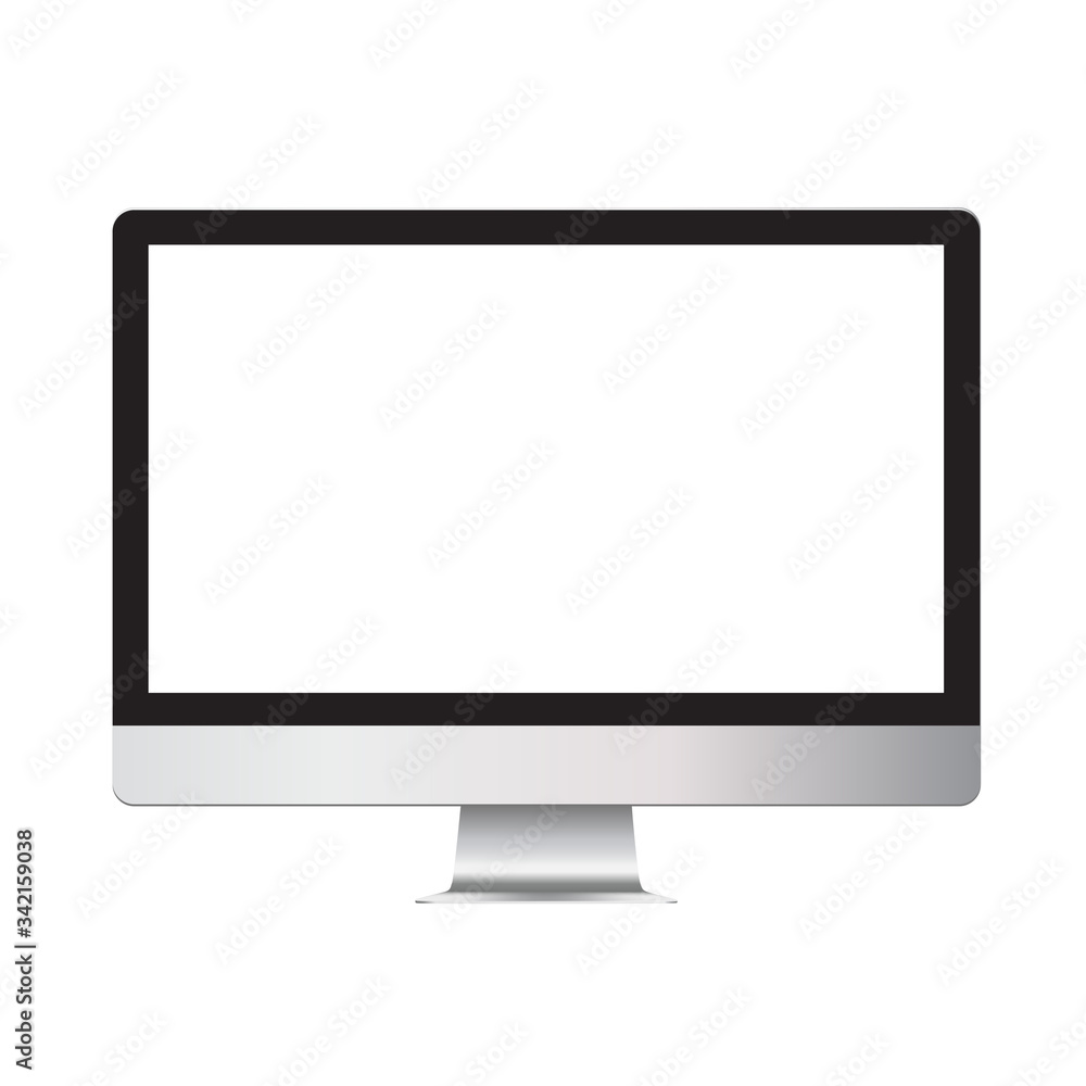 Realistic design of a desktop computer with a blank empty screen. Mock up template monitor for landings and presentations. Realistic design of a desktop computer with a blank empty screen. Mock up template monitor for landings and presentations.