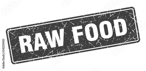 raw food stamp. raw food vintage black label. Sign