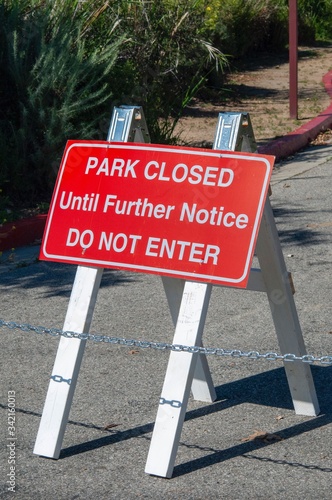 Park closed sign