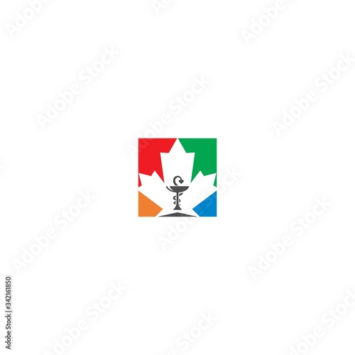 Maple leaf medical pharmacy logo icon