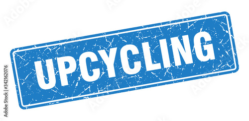 upcycling stamp. upcycling vintage blue label. Sign