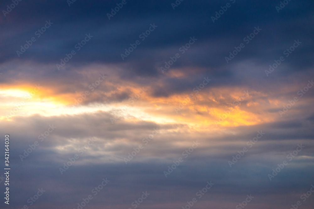 Dramaric heaven with sun light, beautiful cloudscape view