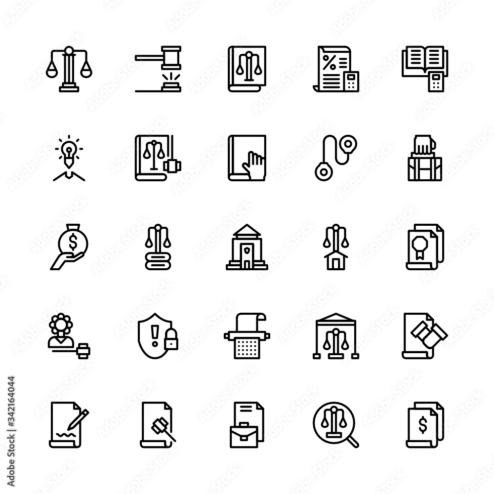 Set of law and justice investigation outline style icon - vector Set of law and justice investigation outline style icon - vector