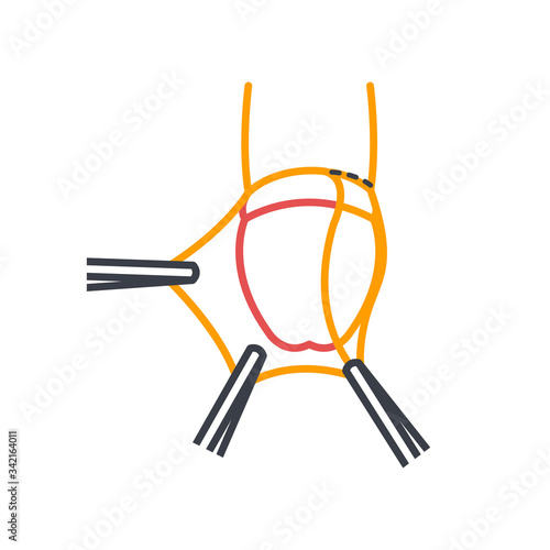 circumcision line icon, vector illustration