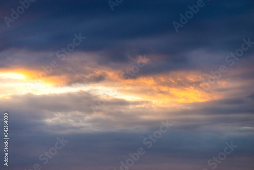 Dramaric heaven with sun light, beautiful cloudscape view