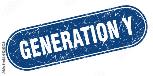 generation y sign. generation y grunge blue stamp. Label