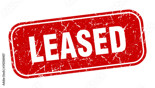 leased stamp. leased square grungy red sign