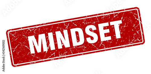 mindset stamp. mindset vintage red label. Sign