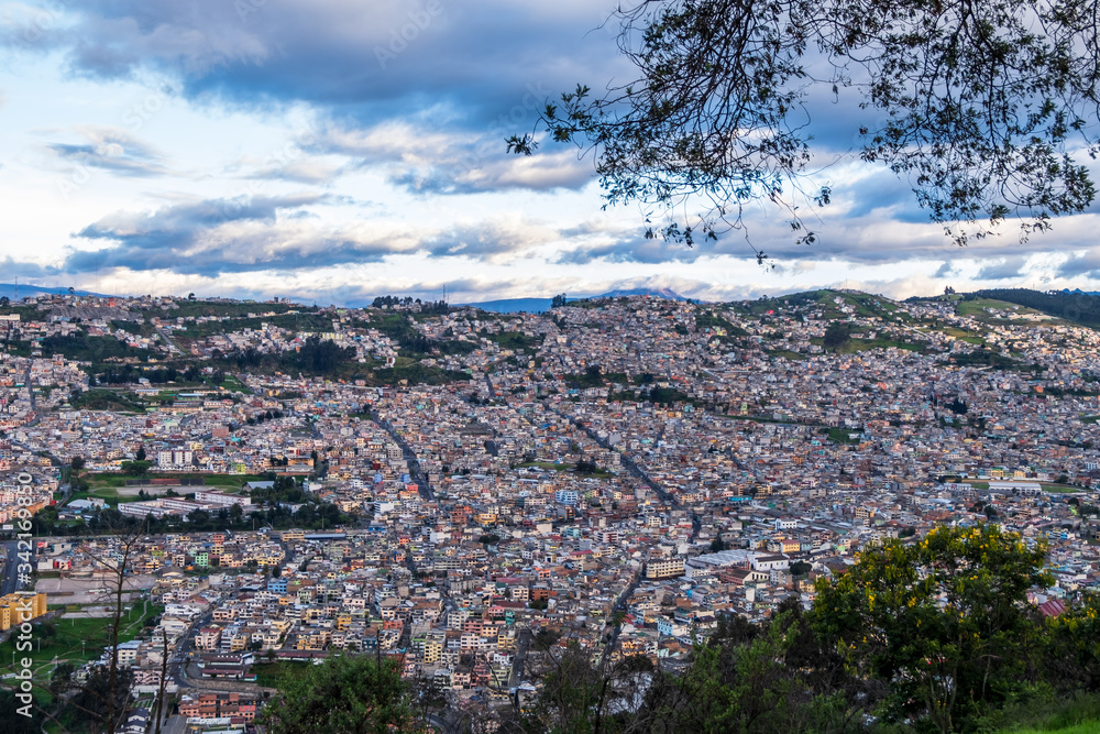Top view of Quito (the Capital of Ecuador).