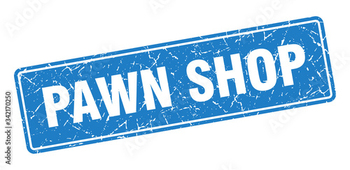 pawn shop stamp. pawn shop vintage blue label. Sign