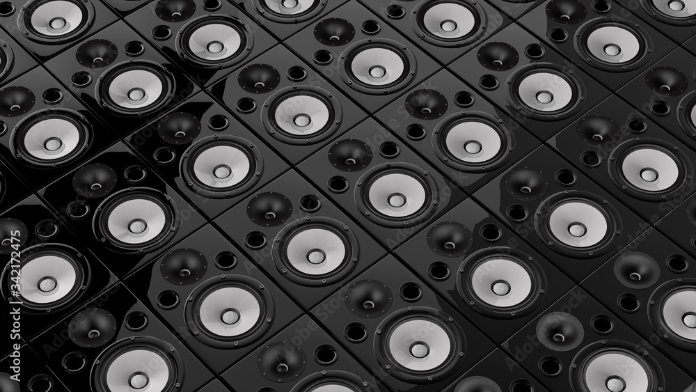 Black and White Speaker Wall Background 06