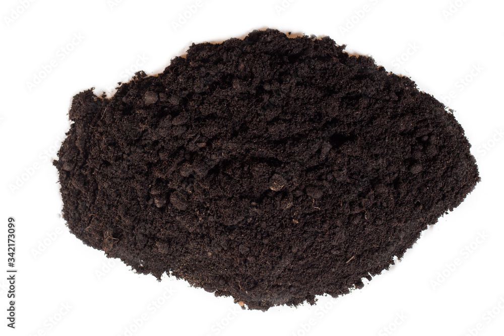 pile of soil isolated on white background - Image pile of soil isolated on white background - Image