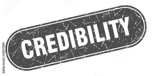 credibility sign. credibility grunge black stamp. Label