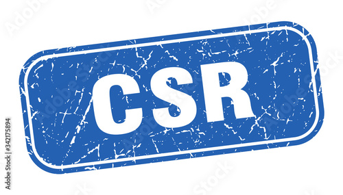 csr stamp. csr square grungy blue sign