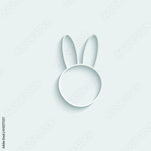 paper rabit icon vector easter symbol