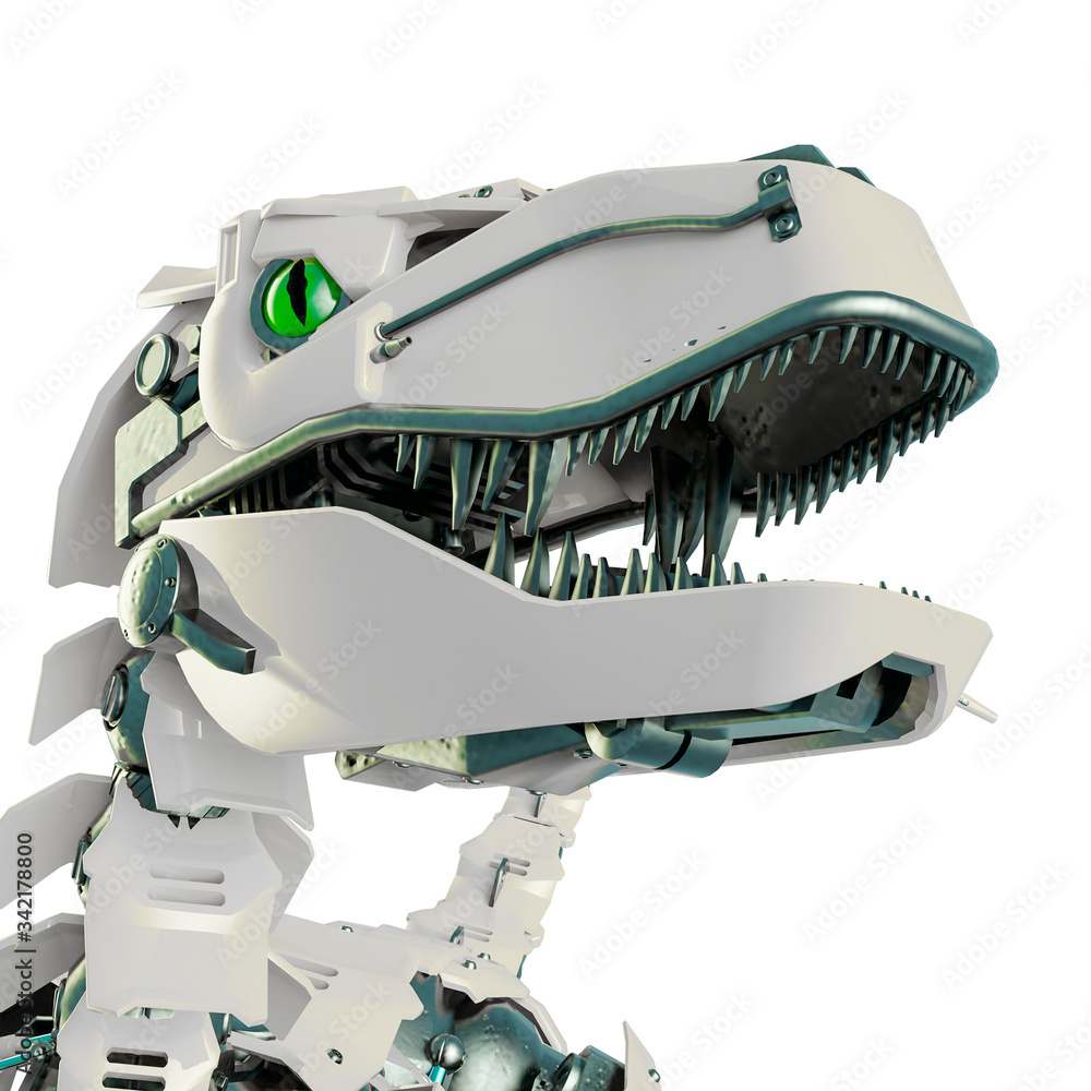 dino raptor robot id portrait Illustration Stock | Adobe Stock