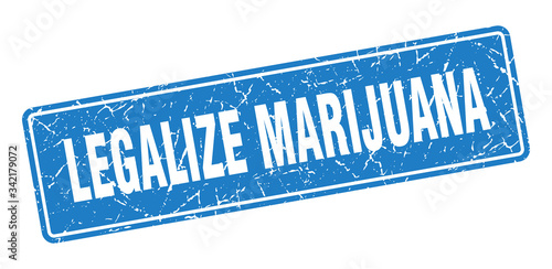 legalize marijuana stamp. legalize marijuana vintage blue label. Sign