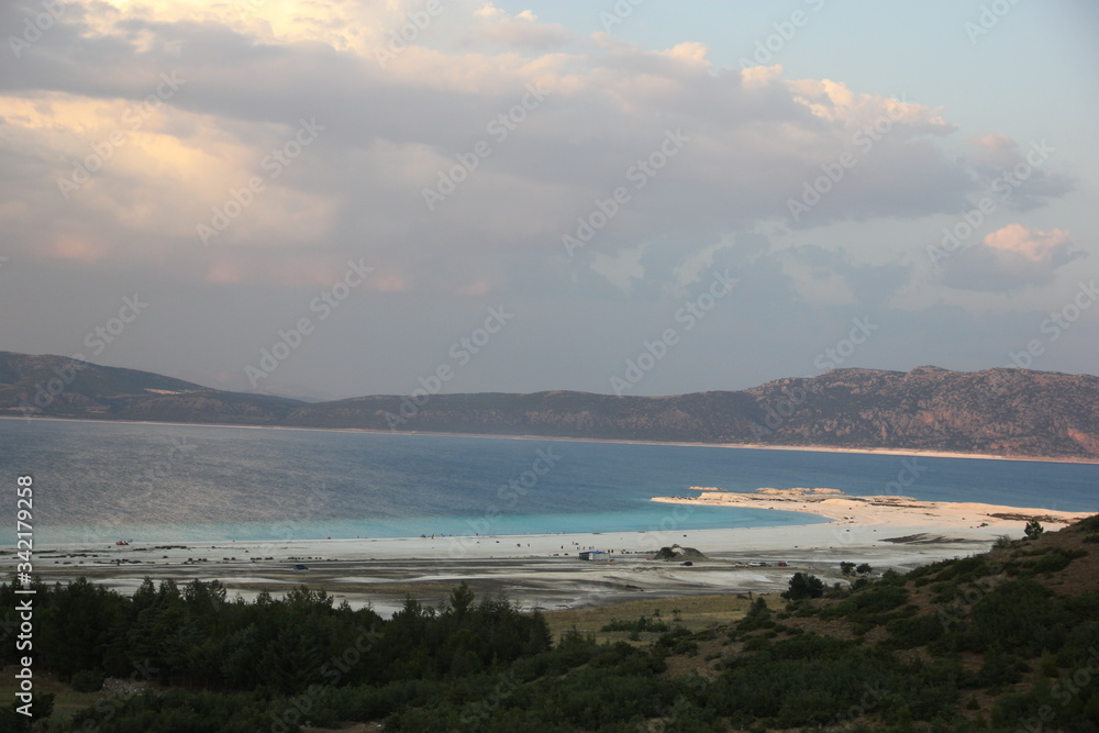 time lapse of clouds over the Salda Lake