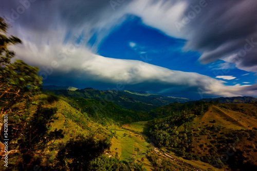 Mountain landscape with clouds