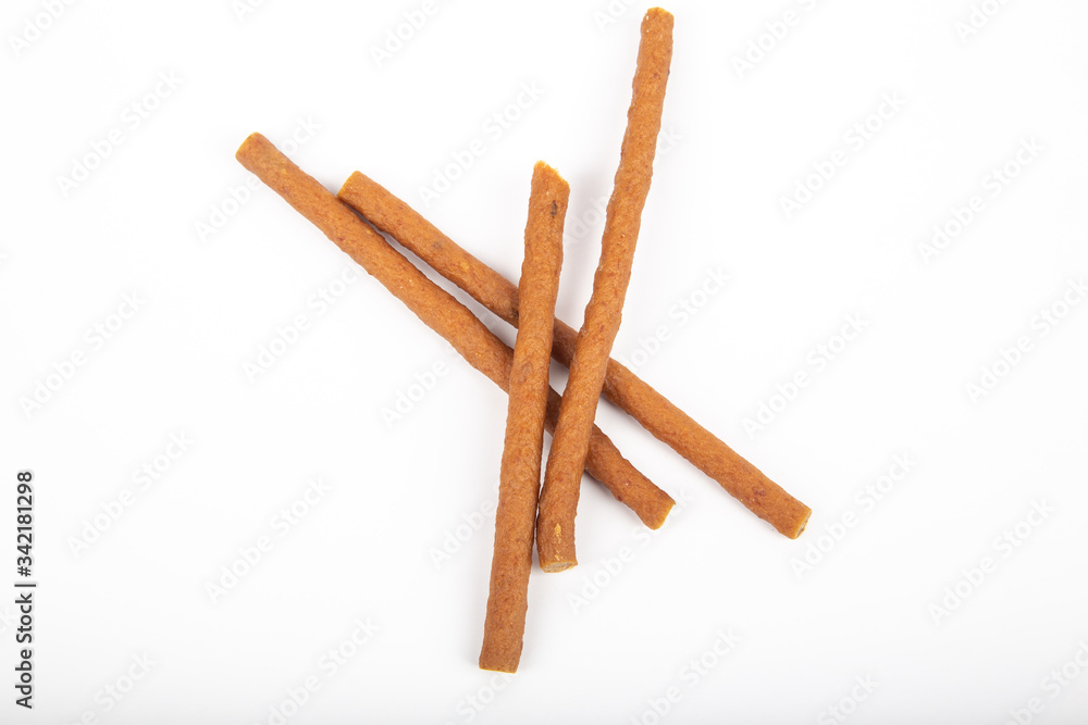 dog food stick isolated on white background. dog food stick isolated on white background.