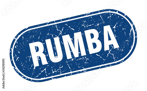 rumba sign. rumba grunge blue stamp. Label