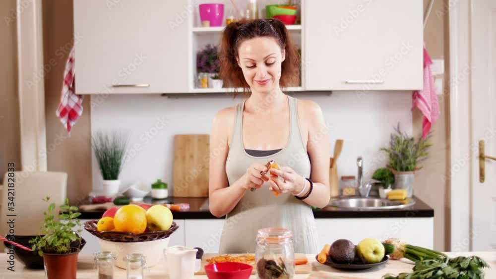 Young woman learning to cooking at home Young woman learning to cooking at home