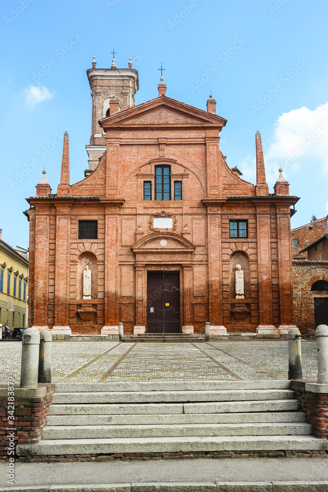 Cremona, Italy. Beautiful architecture of catholic church (Chiesa dei Santi Omobono ed Egidio) in Cremona.
